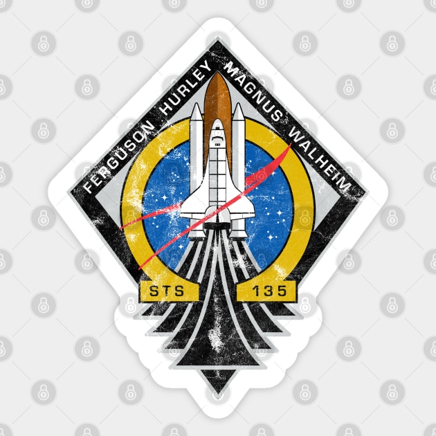 STS-135 Vintage Logo Sticker by Mandra